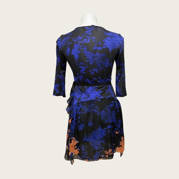 Diane Von Furstenberg Size 4 Riviera Silk Long Sleeve Chiffon Wrap Dress - Picture 4 of 10